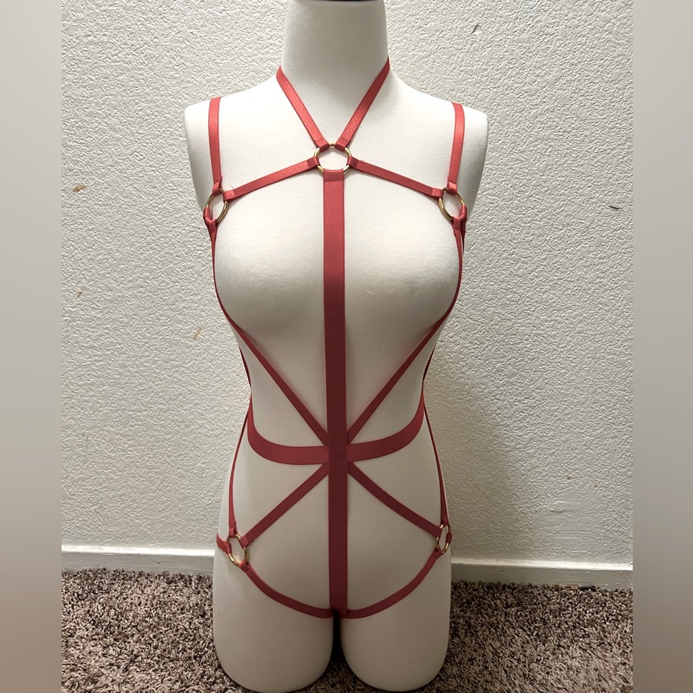 Red full body harness